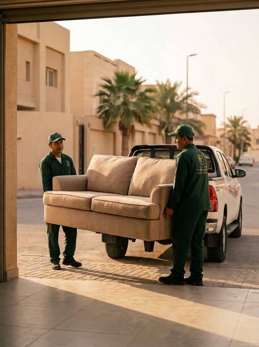 فريقنا يستلم الأثاث المستعمل من موقعك